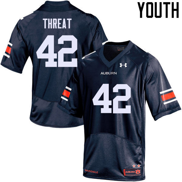Youth Auburn Tigers #42 Tre Threat College Football Jerseys Sale-Navy - Click Image to Close